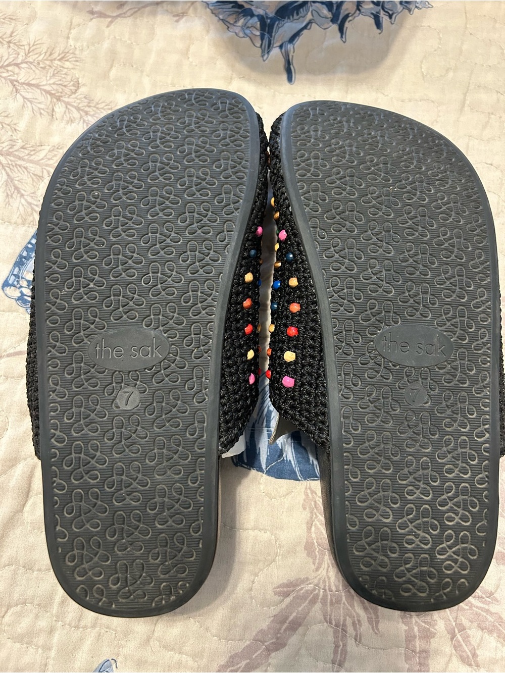 The Sak Black Knit Mules with Multicolor Bead Accents - Picture 4 of 5